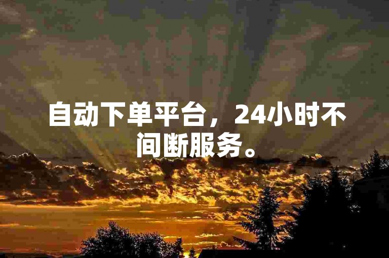 自动下单平台，24小时不间断服务。