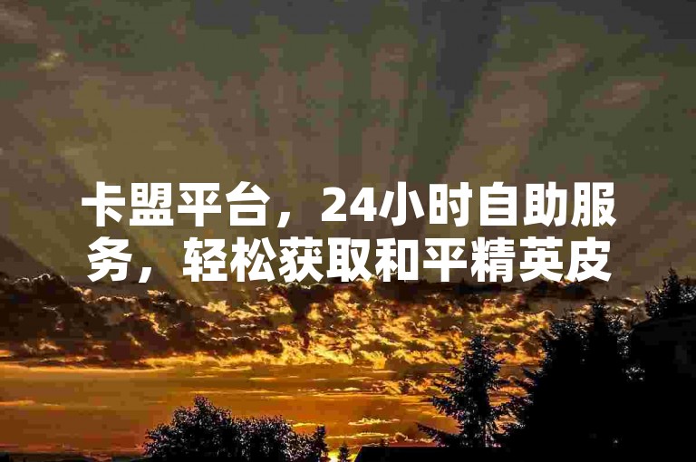 卡盟平台，24小时自助服务，轻松获取和平精英皮肤。