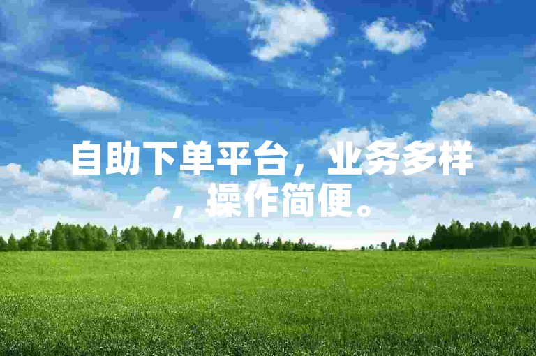 自助下单平台，业务多样，操作简便。