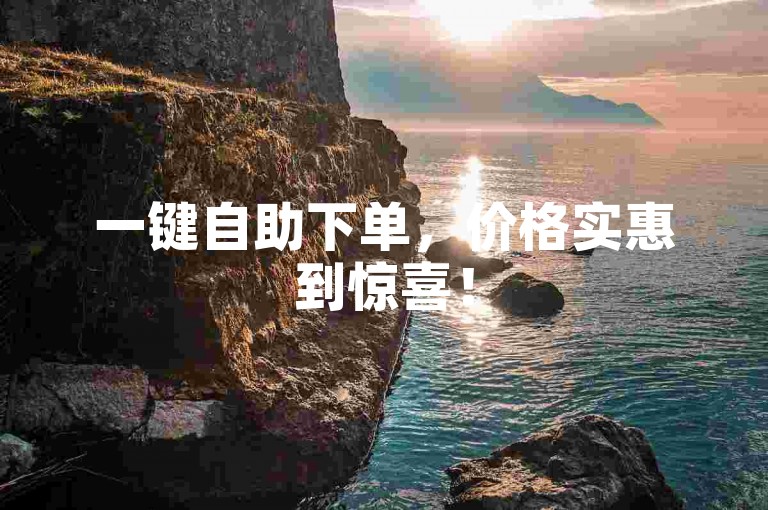 一键自助下单，价格实惠到惊喜！