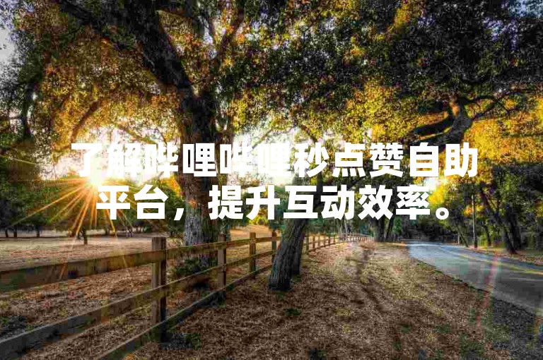 了解哔哩哔哩秒点赞自助平台，提升互动效率。