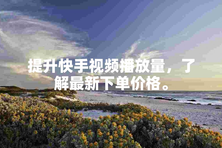 提升快手视频播放量，了解最新下单价格。
