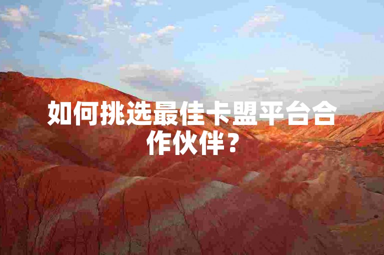 如何挑选最佳卡盟平台合作伙伴？