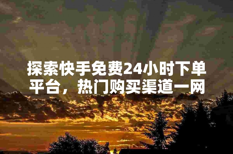 探索快手免费24小时下单平台，热门购买渠道一网打尽。