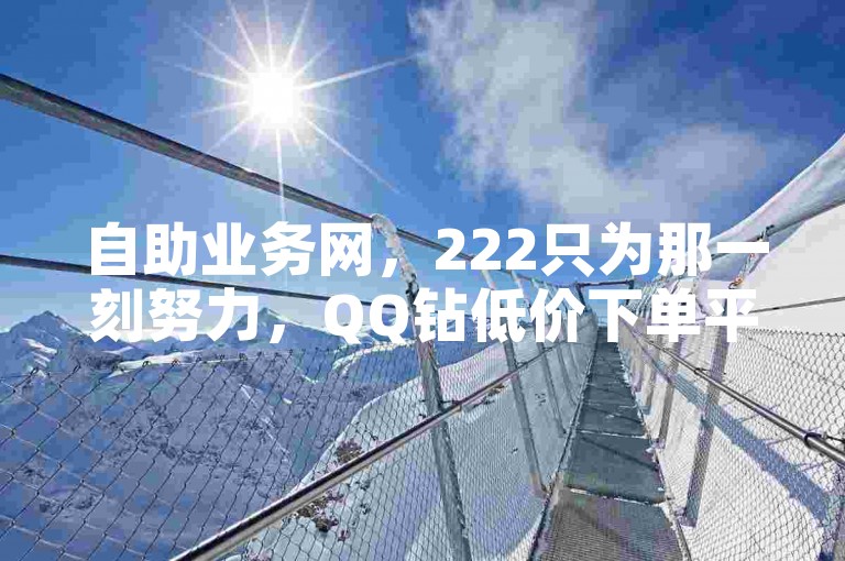 自助业务网，222只为那一刻努力，QQ钻低价下单平台。