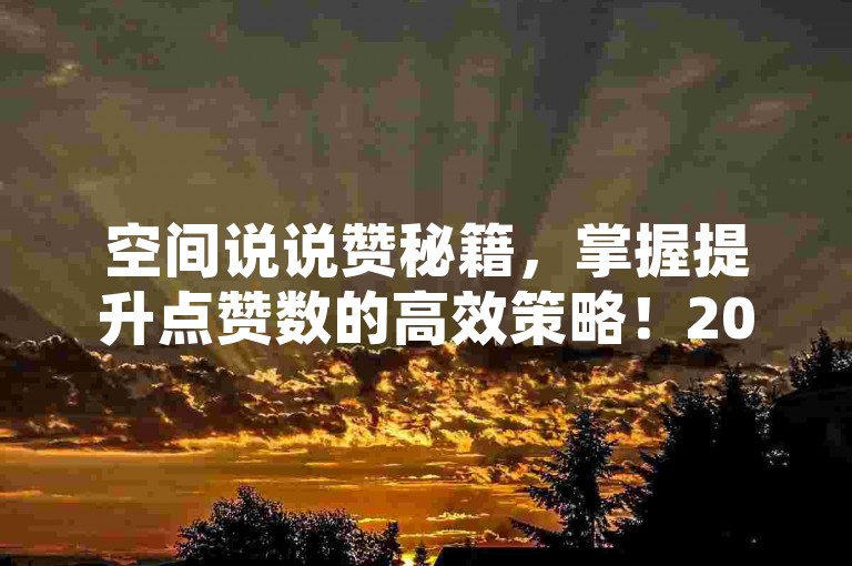 空间说说赞秘籍，掌握提升点赞数的高效策略！2025必备。