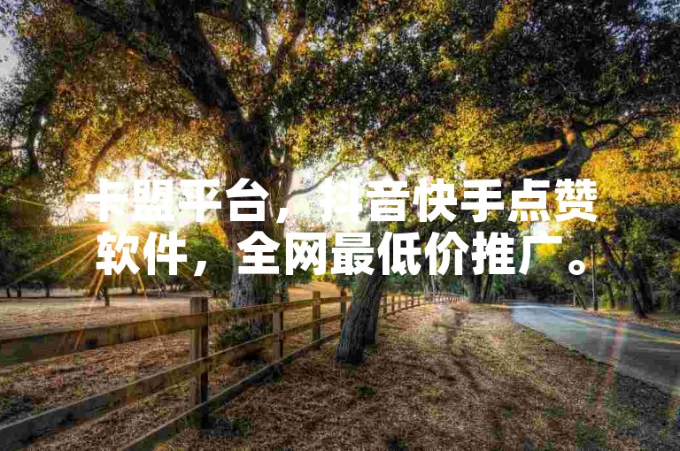 卡盟平台，抖音快手点赞软件，全网最低价推广。