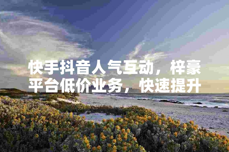 快手抖音人气互动，梓豪平台低价业务，快速提升直播间热度。