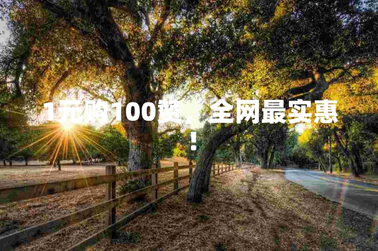 1元购100赞，全网最实惠！