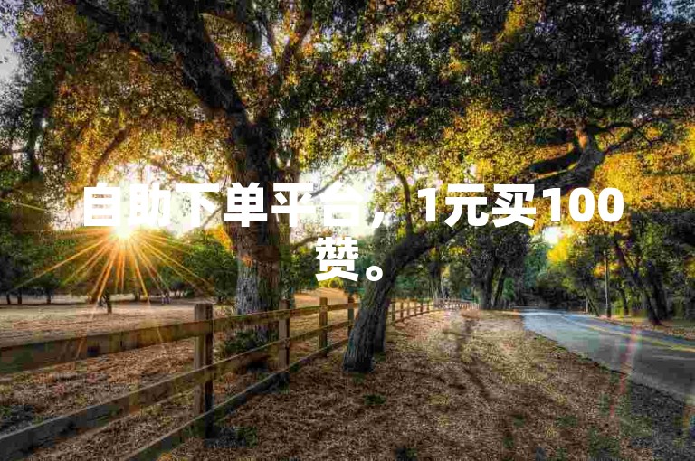自助下单平台，1元买100赞。