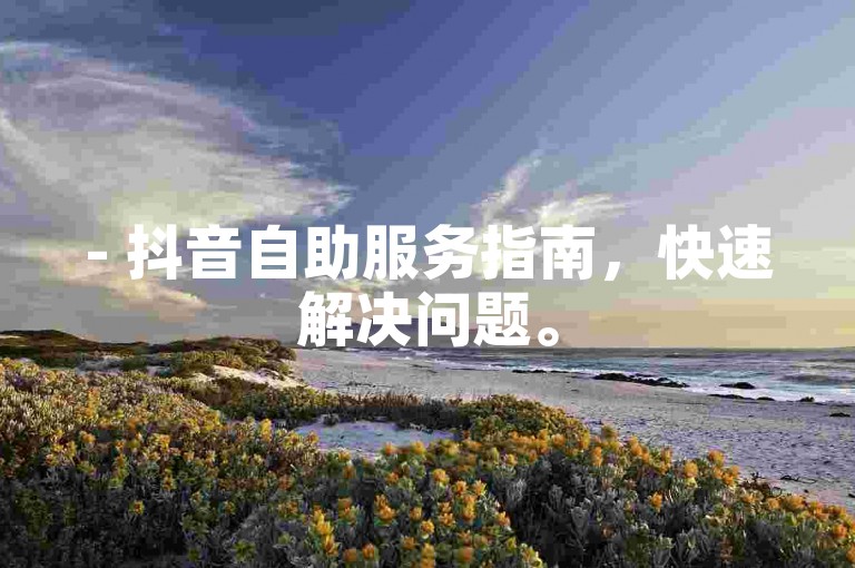 - 抖音自助服务指南，快速解决问题。