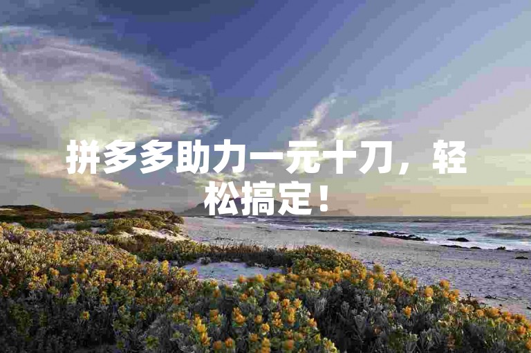 拼多多助力一元十刀，轻松搞定！