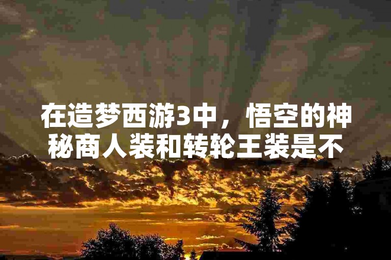 在造梦西游3中，悟空的神秘商人装和转轮王装是不错的选择，它们能增强角色的战斗能力。