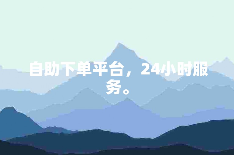 自助下单平台，24小时服务。
