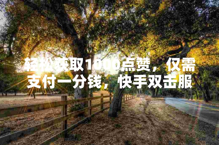 轻松获取1000点赞，仅需支付一分钱，快手双击服务。