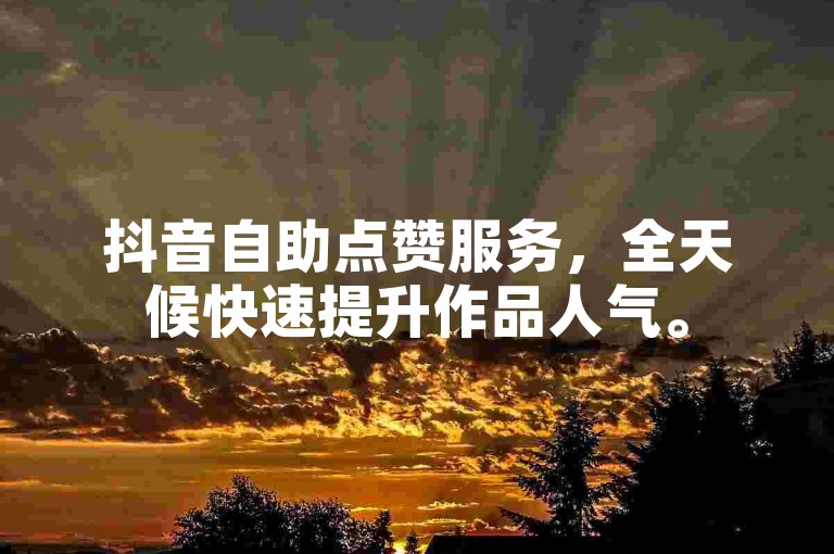 抖音自助点赞服务，全天候快速提升作品人气。