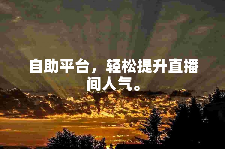 自助平台，轻松提升直播间人气。