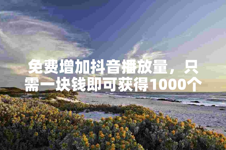 免费增加抖音播放量，只需一块钱即可获得1000个播放。