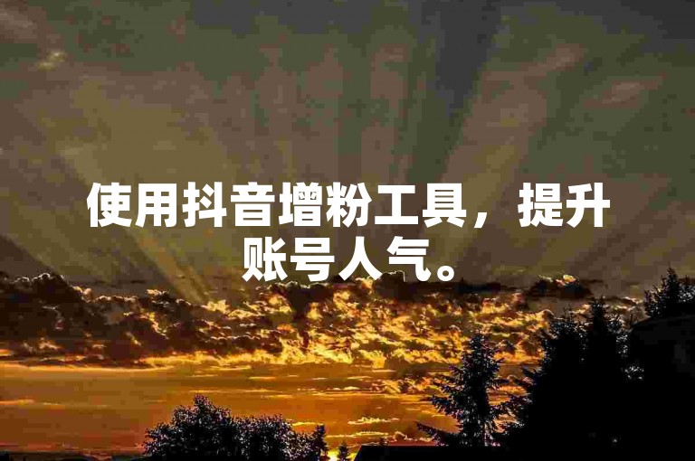 使用抖音增粉工具，提升账号人气。