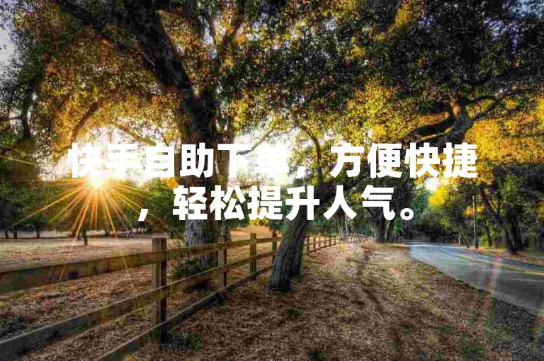 快手自助下单，方便快捷，轻松提升人气。