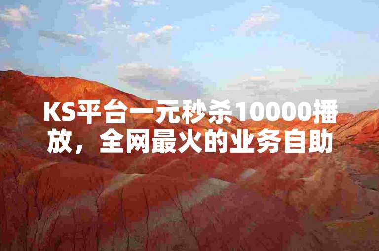 KS平台一元秒杀10000播放，全网最火的业务自助平台。