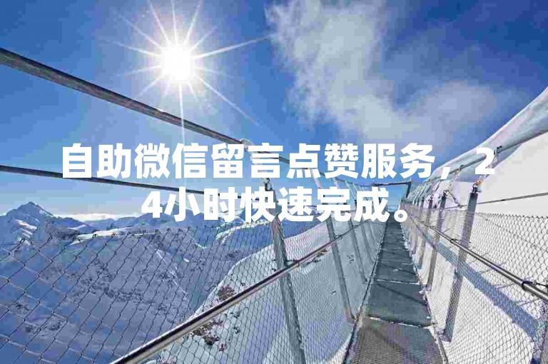 自助微信留言点赞服务，24小时快速完成。