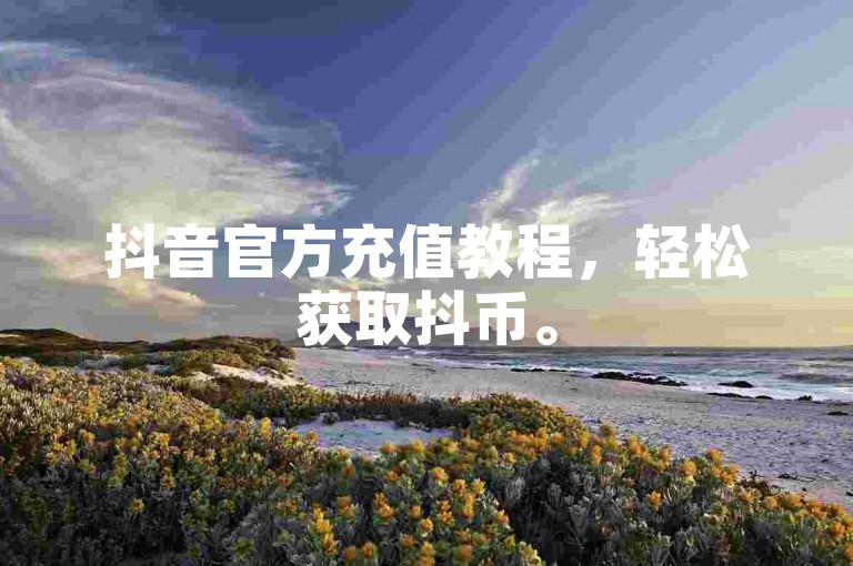 抖音官方充值教程，轻松获取抖币。