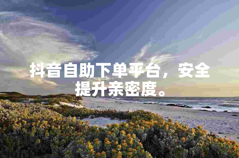 抖音自助下单平台，安全提升亲密度。