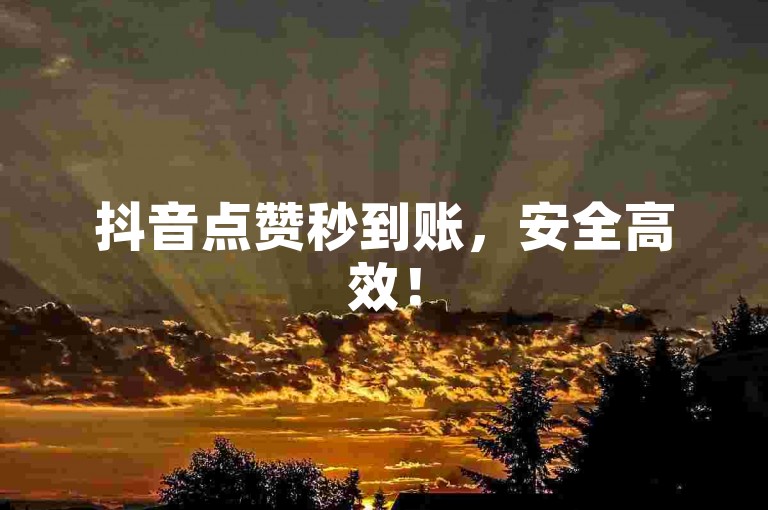 抖音点赞秒到账，安全高效！