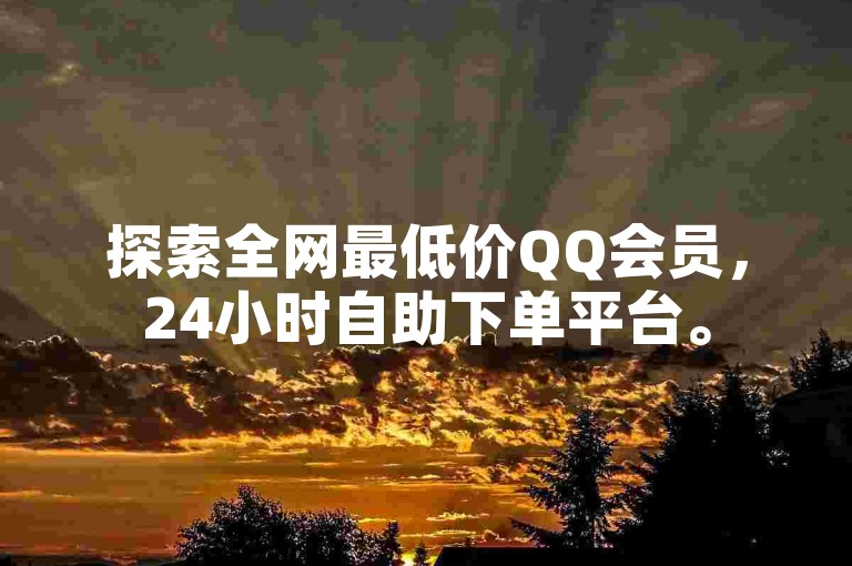 探索全网最低价QQ会员，24小时自助下单平台。