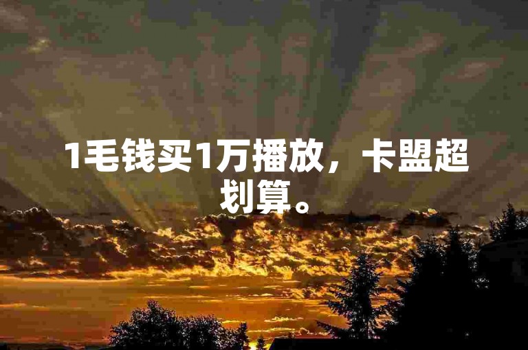 1毛钱买1万播放，卡盟超划算。