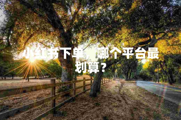 小红书下单，哪个平台最划算？