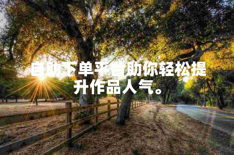 自助下单平台助你轻松提升作品人气。