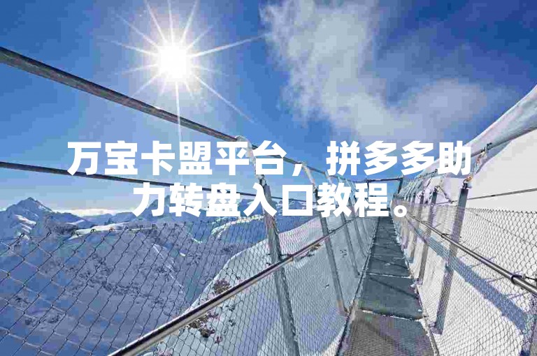 万宝卡盟平台，拼多多助力转盘入口教程。