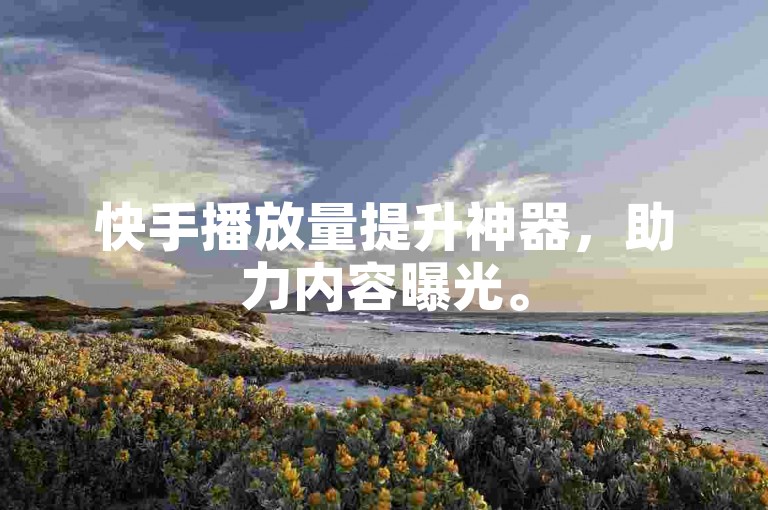 快手播放量提升神器，助力内容曝光。