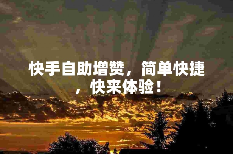 快手自助增赞，简单快捷，快来体验！