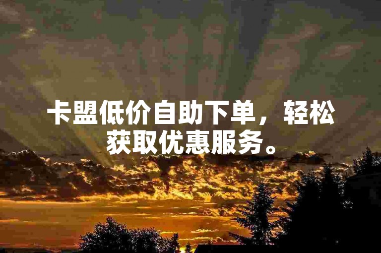 卡盟低价自助下单，轻松获取优惠服务。