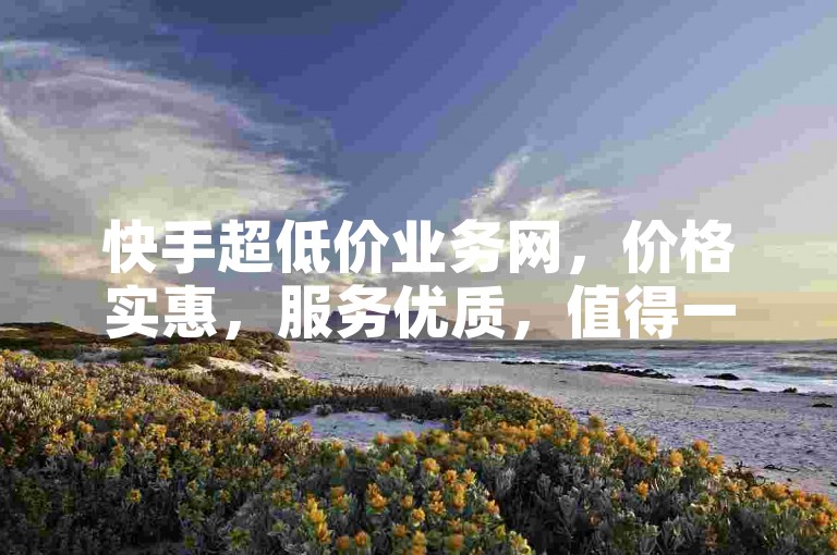 快手超低价业务网，价格实惠，服务优质，值得一试。
