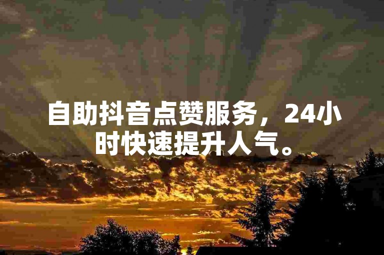 自助抖音点赞服务，24小时快速提升人气。