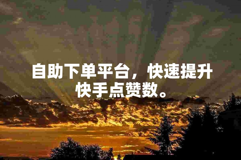 自助下单平台，快速提升快手点赞数。