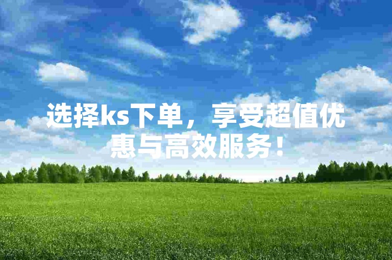 选择ks下单，享受超值优惠与高效服务！