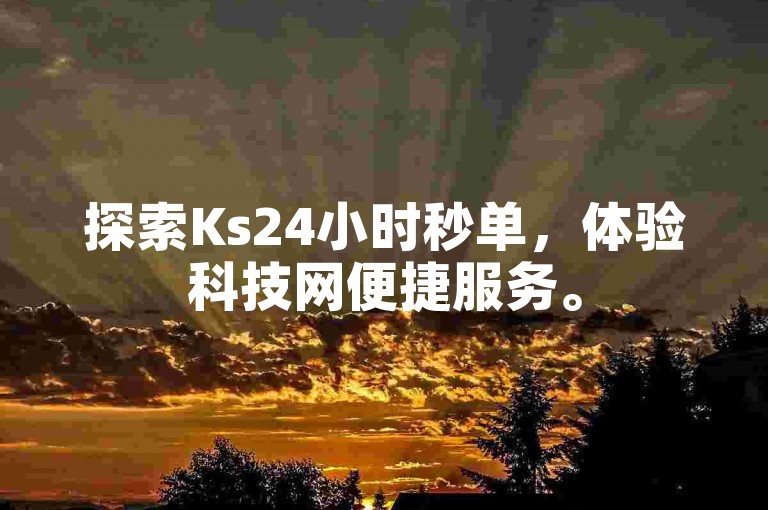 探索Ks24小时秒单，体验科技网便捷服务。