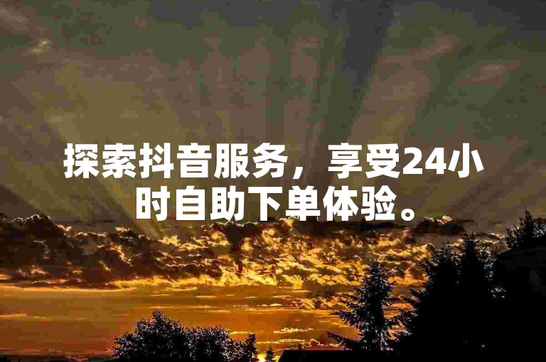 探索抖音服务，享受24小时自助下单体验。