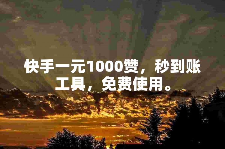 快手一元1000赞，秒到账工具，免费使用。