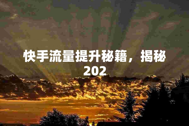 快手流量提升秘籍，揭秘2025年必备技巧！
