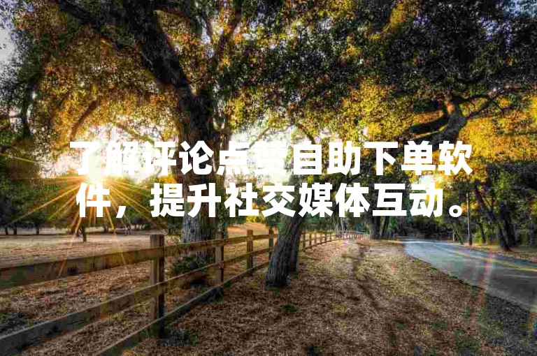 了解评论点赞自助下单软件，提升社交媒体互动。