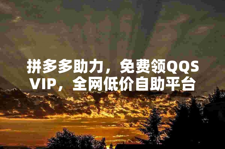 拼多多助力，免费领QQSVIP，全网低价自助平台。