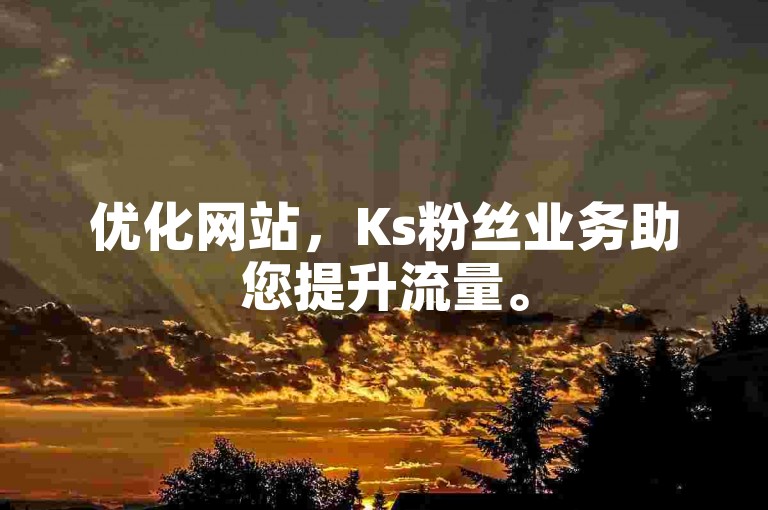 优化网站，Ks粉丝业务助您提升流量。