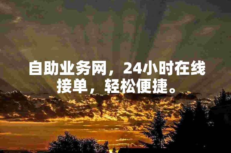 自助业务网，24小时在线接单，轻松便捷。
