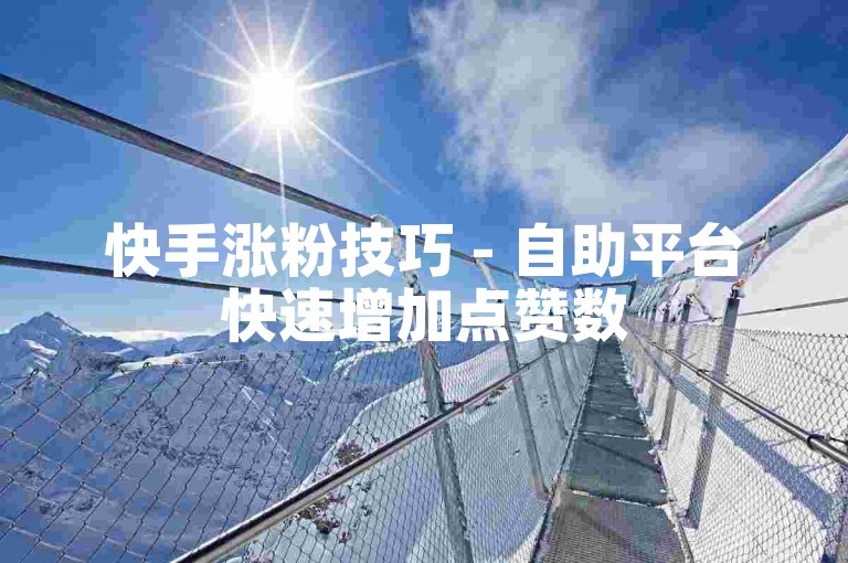 快手涨粉技巧 - 自助平台快速增加点赞数